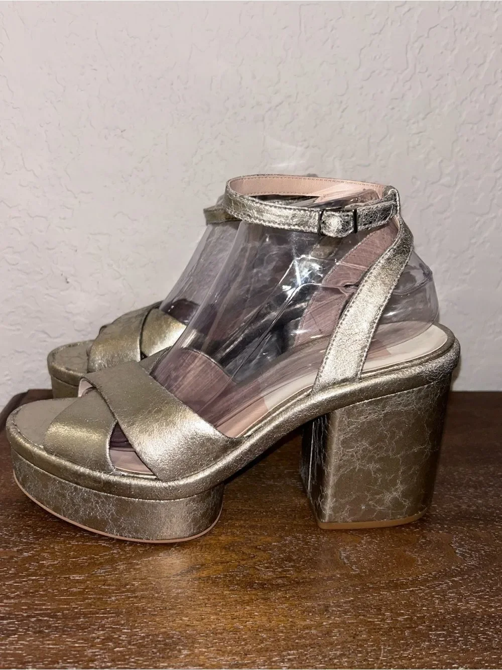 Dolce Vita Laisha Ankle Buckle Chunky Platform Block Heel Shoes